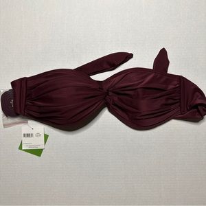 Kate Space New York Bandeau Bikini Top In Dp Cherry Size M